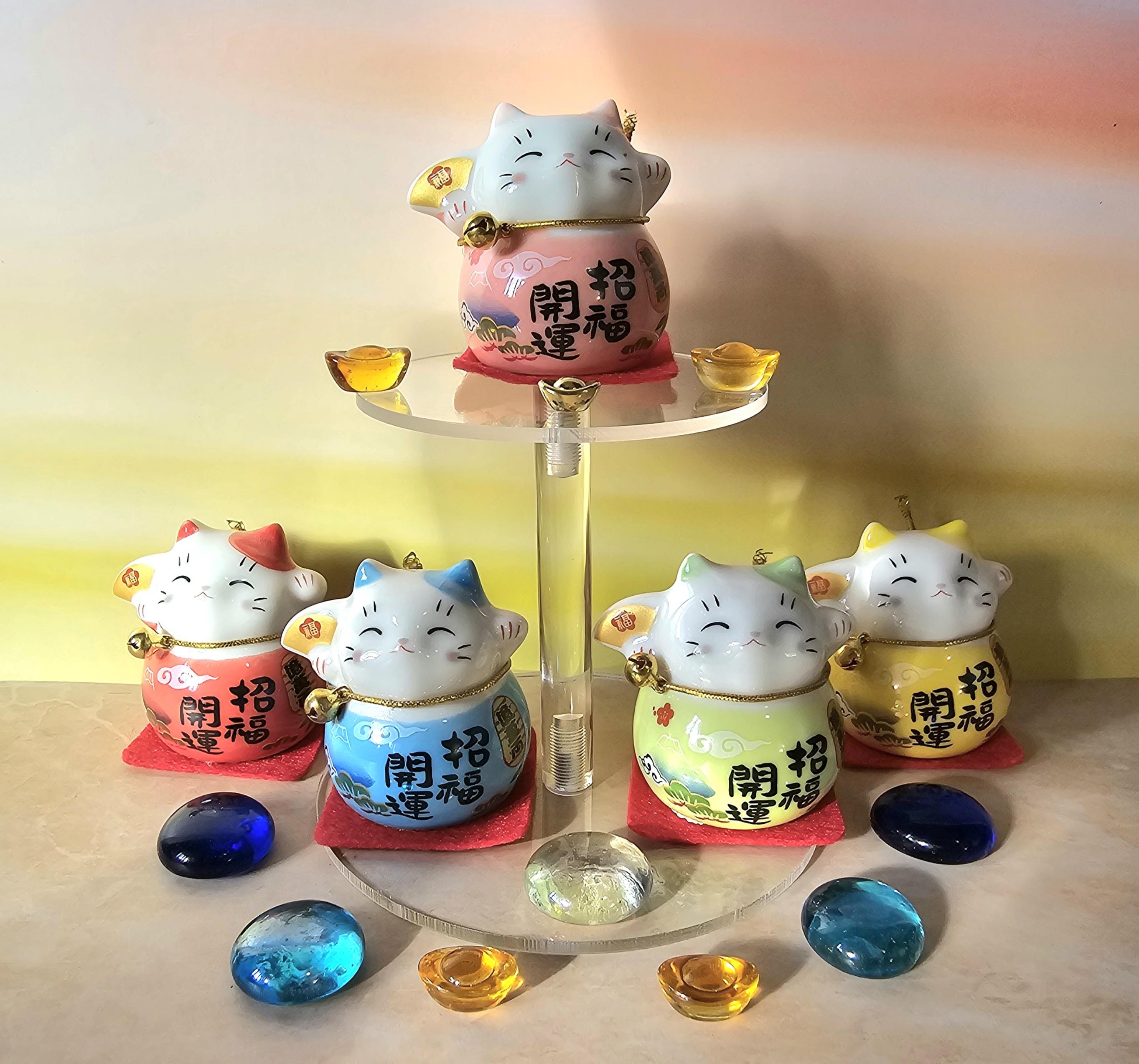 Maneki Neko Chat Porte-bonheur Doré 22 Cm – Céramique Freak Scene