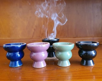 Handmade ceramic glazed censer Ceramic charcoal burner Resin incense burner and smudging vessel DOFHAR and OFFERS