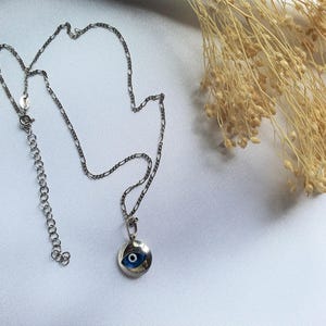 Evil Eye necklace, protection necklace, minimal necklace, dainty necklace, charm necklace, evil eye jewelry, solid sterling silver