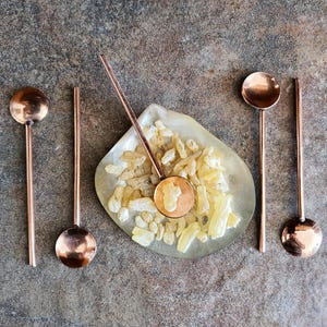 INCENSE SPOON Cooper Incense Spoon Witch Spoon Ritual Spoon Wicca Spoon Pagan Spoon Altar Spoon One spoon OFFER organza bag