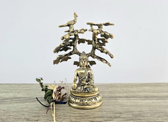Mini Sculpture Bouddha En Laiton – 2,9 Cm – Artisanat De Collection