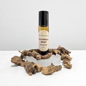 Aceite ritual artesanal de RAÍZ DE GALANGAL, Chewing John, Low John, Galanga, 10 ml, OFERTA caja de cartón reciclado