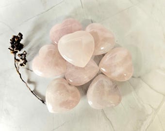 Rose Quartz heart, Puffy heart, Stone of Unconditional Love