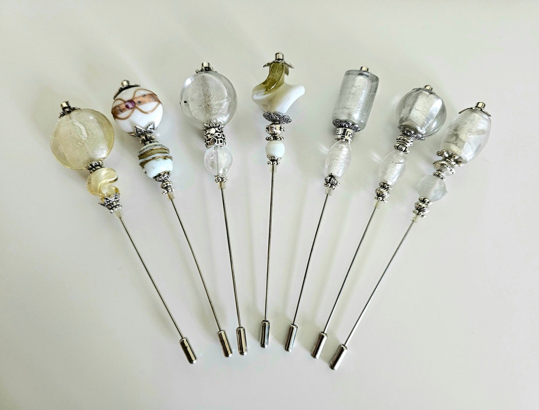 Épingle à chapeau, épingle à chapeau en perles de Murano, épingle à