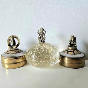 Ganesha Shiva Laxmi mini figurine, Lord Ganesh miniature, Shiva miniature, Laxmi miniature, Hindu gods mini statues, brass