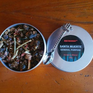 SANTA MUERTE Holy Death handmade incense blend 25g and Incense Spoon Holy Incenses® by Lia Geraldes de Matos