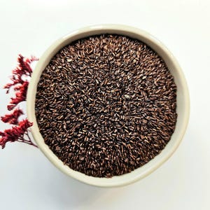 Black Psyllium dried seeds, 25g 50g 0.88oz 1.76oz, Plantago psyllium, Flohkraut, Graine de Psyllium, Zaragatona, Psilio, Psilio