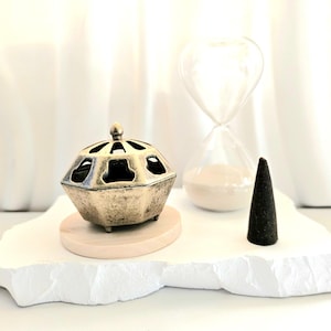 Mini queimador de cones de incenso, Mini porta-incenso, Queimador de incenso ZEN, Porta-incenso em miniatura, latão, largura 4,5 cm 1,77 pol., OFERTA