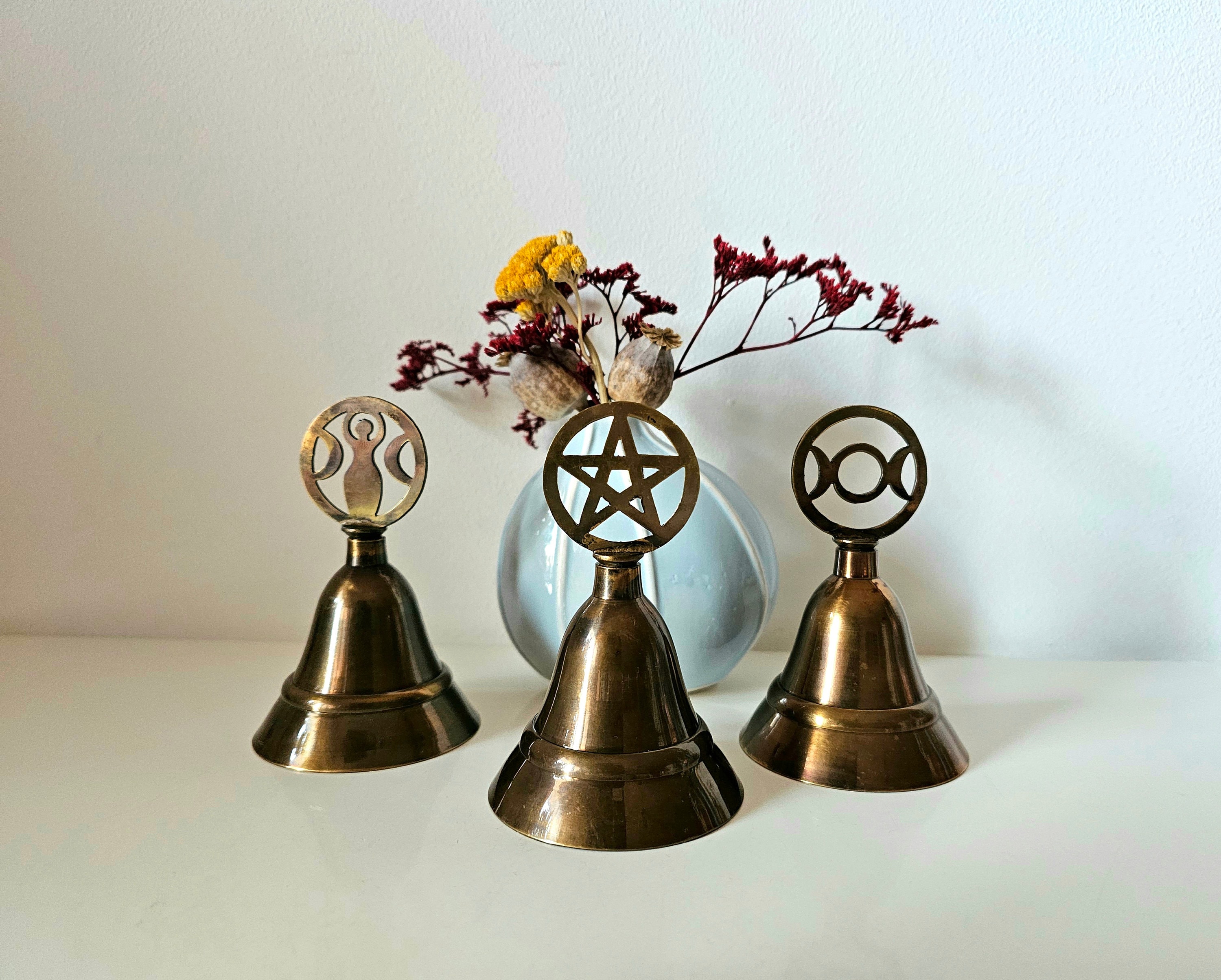 Star Witches Bells Wind chimes, protection Bells, Brass Bells