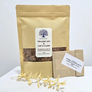 Yellow Uxi Cat&#39;s Claw tea, 50g 100g, Endopleura uchi Uncaria tomentosa Yellow Uxi Cats Claw Uxi Amarelo e Unha de Gato HERBAL TEA