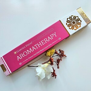 AROMATHERAPY incense sticks, 3 packs of 15g each, premium masala incense, agarbathi incense, hand-rolled incense, environment friendly