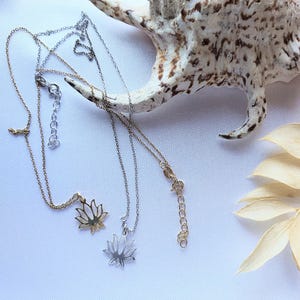 Lotus Flower necklace, Sterling Silver Lotus Necklace, Lotus Pendant, Dainty Necklace Sterling Silver, solid sterling silver, ONE necklace