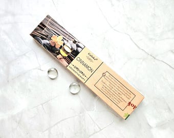 Cinnamon incense sticks, 3 packs with 15g each, Cinnamon aromatherapy incense, masala incense sticks, Goloka incense