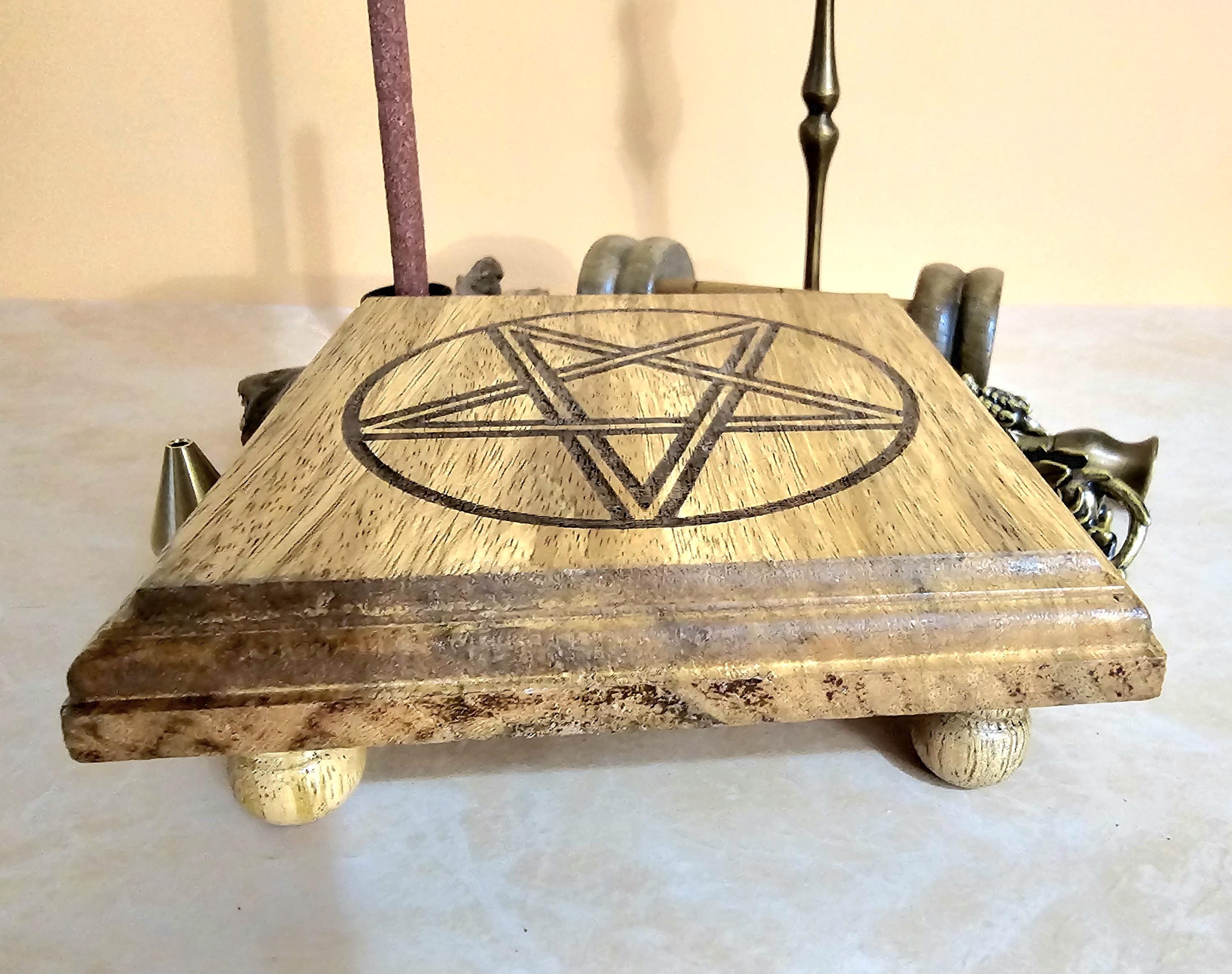 Pentacle Mini Altar Table, Wood Altar Table, Pagan Altar Table, Witchy ...