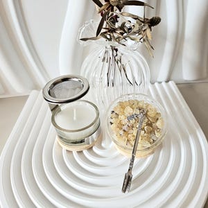 NO CHARCOAL Incense burner for resins and powders without charcoal - stainless steel with candle glass - Tiny + OFFERS