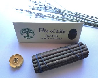 The Tree of Life Incense, Roots (Good Fortune), Nepalese incense, Nagchampa and 32 herbs mixed, 30 sticks and incense holder