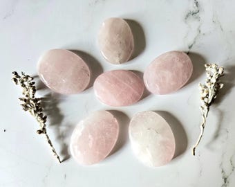 Rose Quartz worry stone, pocket stone, stone of unconditional love, Heart Chakra crystal