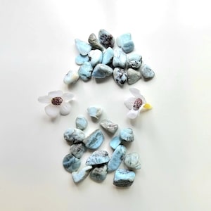Larimar trumlad, Lugnadens sten, Halschakrasten, 20g sats