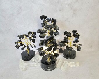 Gemstone Tree, Black Agate, Mini Crystal Tree, Root Chakra Stone, 4 Options