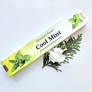 Cool Mint incense sticks, 3 packs of 15g each, premium masala incense, agarbathi incense, hand-rolled incense, environment friendly