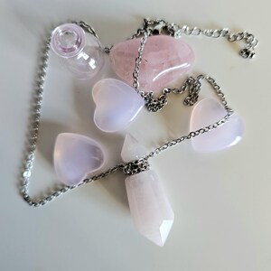 Kristallen parfumflesketting, ketting met edelsteenflacon, ketting parfumflesje, helende stenen ketting, amuletketting, ROZENKWARTS