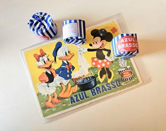 Anil indigo blue powder in tablets, Collection packaging from the 60s, Brasso, Spain, 3 Options