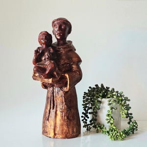 Saint Anthony statue (Padua or Lisbon) | Santo António, plaster statue hand painted by Lia de Matos®, height 34cm - 13.39in