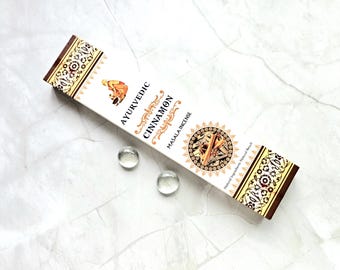 Varitas de incienso de canela, 3 paquetes de 15 varitas cada uno, varitas de incienso masala ayurvédicas