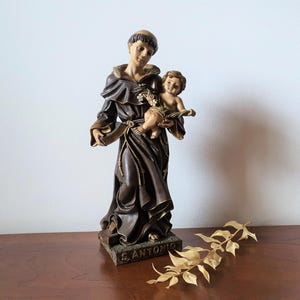 Saint Anthony statue (Padua or Lisbon), San Antonio, Santo António, hand painted in Portugal, height 28.5cm - 11.22in