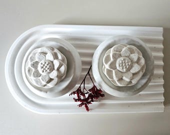 Dyfuzor zapachowy z kamienia, ceramiczny, biały dyfuzor zapachowy z lotosem, ceramiczny, pudełko prezentowe z 2 dyfuzorami