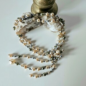 Vintage BIJOUX DE BOHÊME Necklace and Stud Earring Set, Glass pearls necklace and earrings, exclusive handmade Bohemian glass pearls