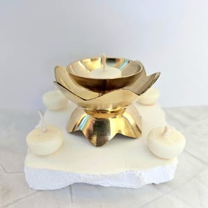 Ghee candle burner, Ghee lamp, Diya, Incense burner, brass, height 4.2cm 1.65in width 6.8cm 2.68in