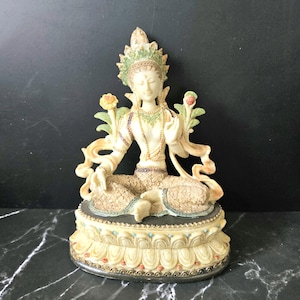 Green Tara Statue, Green Tara Resin Statue, Mother of Liberation statue, Boddhisattva Statue, Tibetan Mother Earth Goddess, 17.5cm- 6.89in