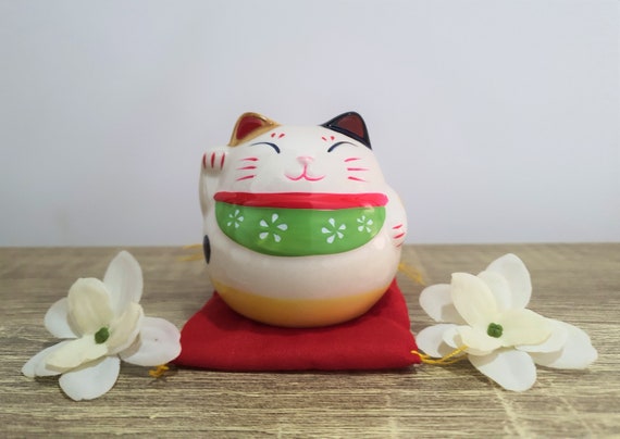 Tirelire japonaise chat porte-bonheur Maneki Neko, tirelire chat