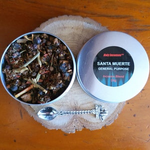 SANTA MUERTE | Holy Death handmade incense blend (25g) + Incense Spoon - Holy Incenses® by Lia Geraldes de Matos