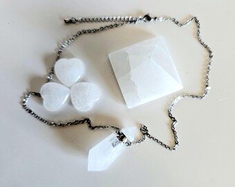 Clear Quartz Crystal Perfume Bottle Necklace, Stainless Steel Chain, Healing Stone Amulet