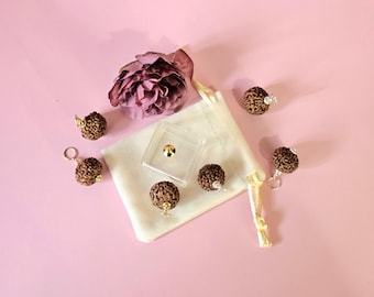 Colgante Rudraksha, 8 caras, plata de ley, Señor Ganesha, 2 opciones, hecho a mano por Lia de Matos®