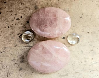 Pietra di palma di quarzo rosa, 101 g 3,56 oz, lunghezza 6,5 cm 2,56 pollici, larghezza 4,8 cm 1,89 pollici, 2 opzioni