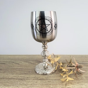 Chalice Cup pentagram, altar chalice, ritual chalice, ritual cup, altar tool, witchcraft supply, Wicca Celtic Pagan Hoodoo, 15.3cm - 6.02in