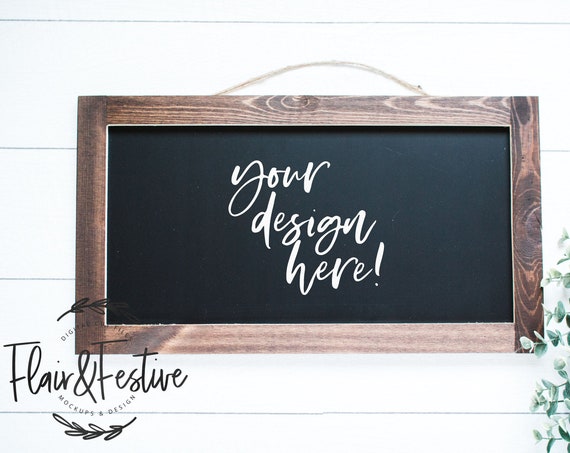 Farmhouse Styled Mockup Rustic Chalkboard Mockup Wood Frame Mockup