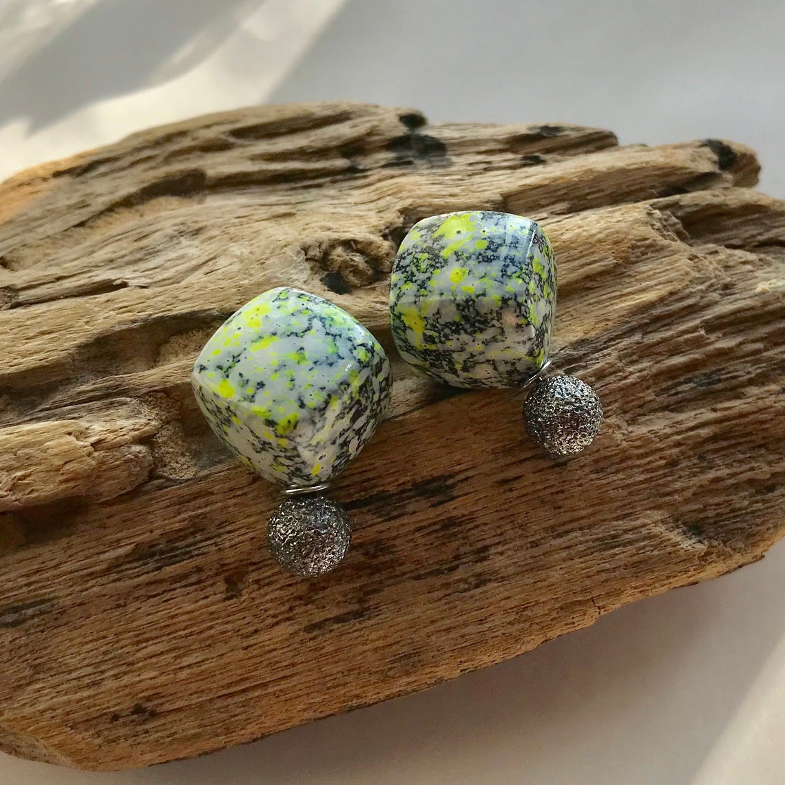 Wunderschönes Paar quadratische graue und gelbe Marmor | Etsy