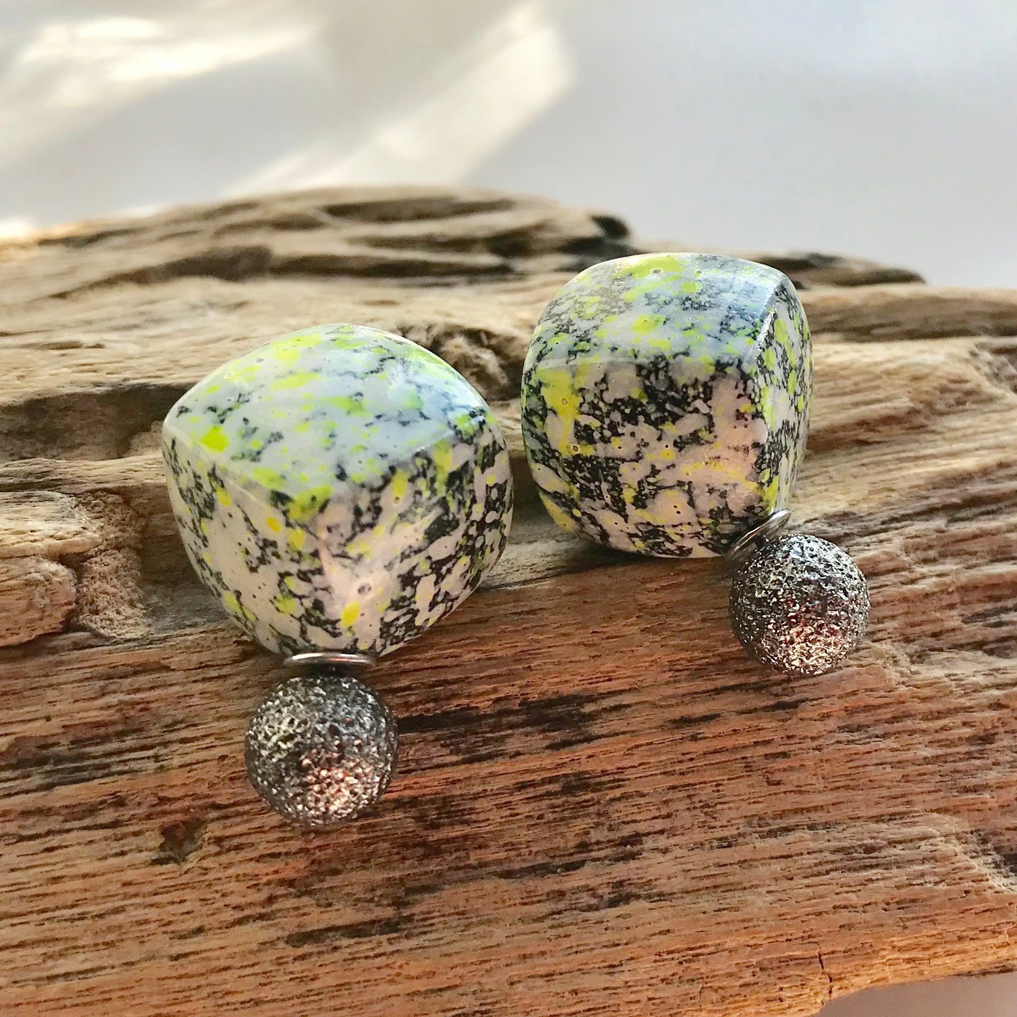 Wunderschönes Paar quadratische graue und gelbe Marmor | Etsy