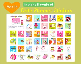 STAMPABILE data Planner adesivi, marzo