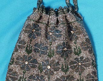 Antique Vintage French Steel Cut Beaded Bag