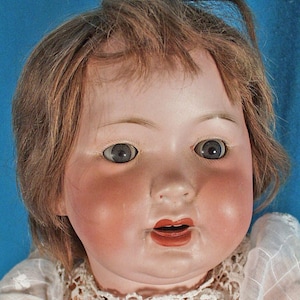 Antique German Bisque Schoenau & Hoffmeister 21&quot; Tall Doll PM 914, Character Child Dolly Face Doll Bisque Head, Composition Body Doll, c1925