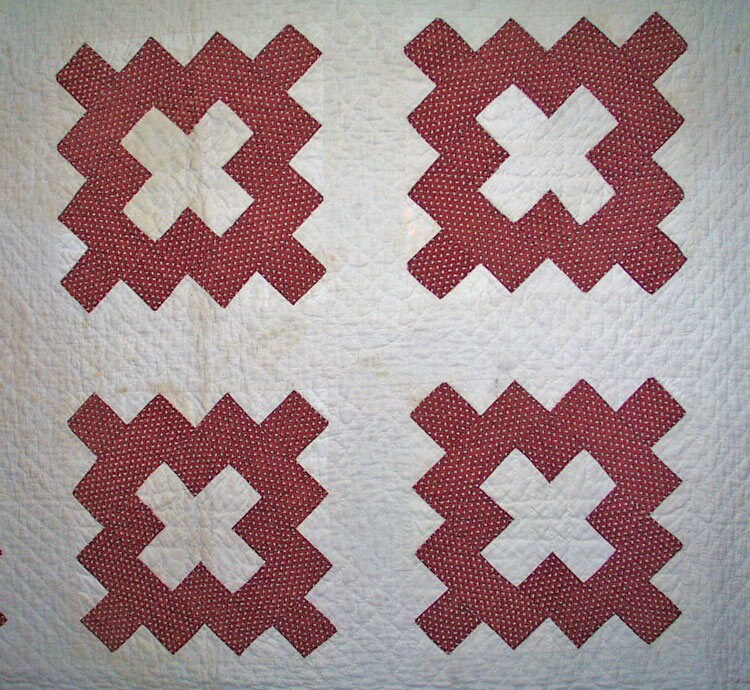 Antique Chimney Sweep Patchwork Quilt, With Wild Goose Chase Border ...