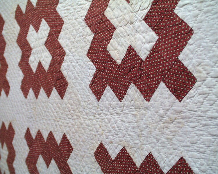 Antique Chimney Sweep Patchwork Quilt, With Wild Goose Chase Border ...