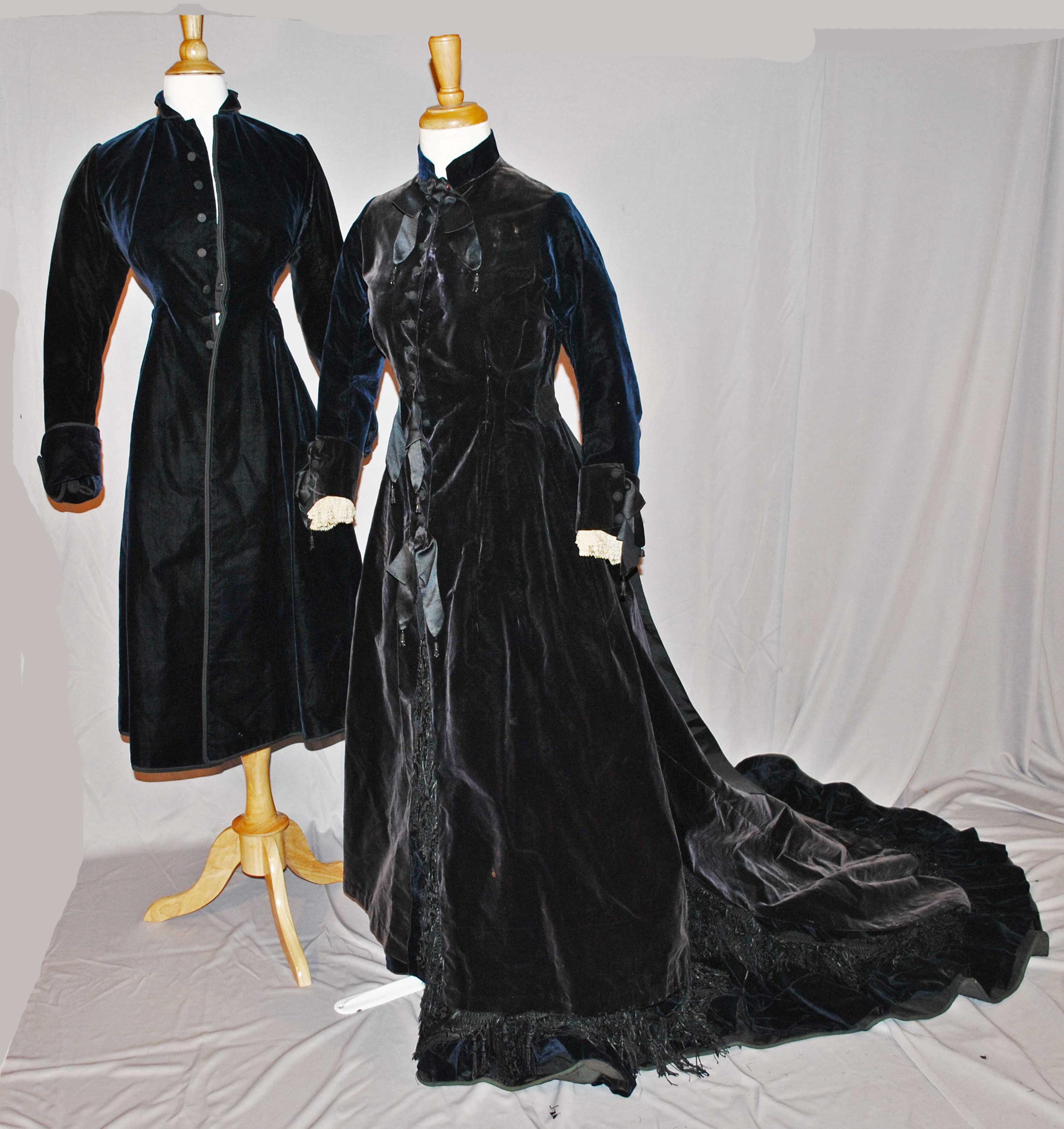 Antique Bustle Dress 1870S Walking Suit Outfit - 3-Piece Trained Museum Deaccession