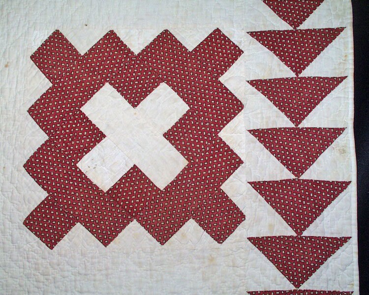 Antique Chimney Sweep Patchwork Quilt, With Wild Goose Chase Border ...