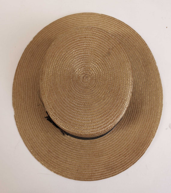 Vintage Woven Boater Straw Hat, Lot Of 3 Hats, c1… - image 3